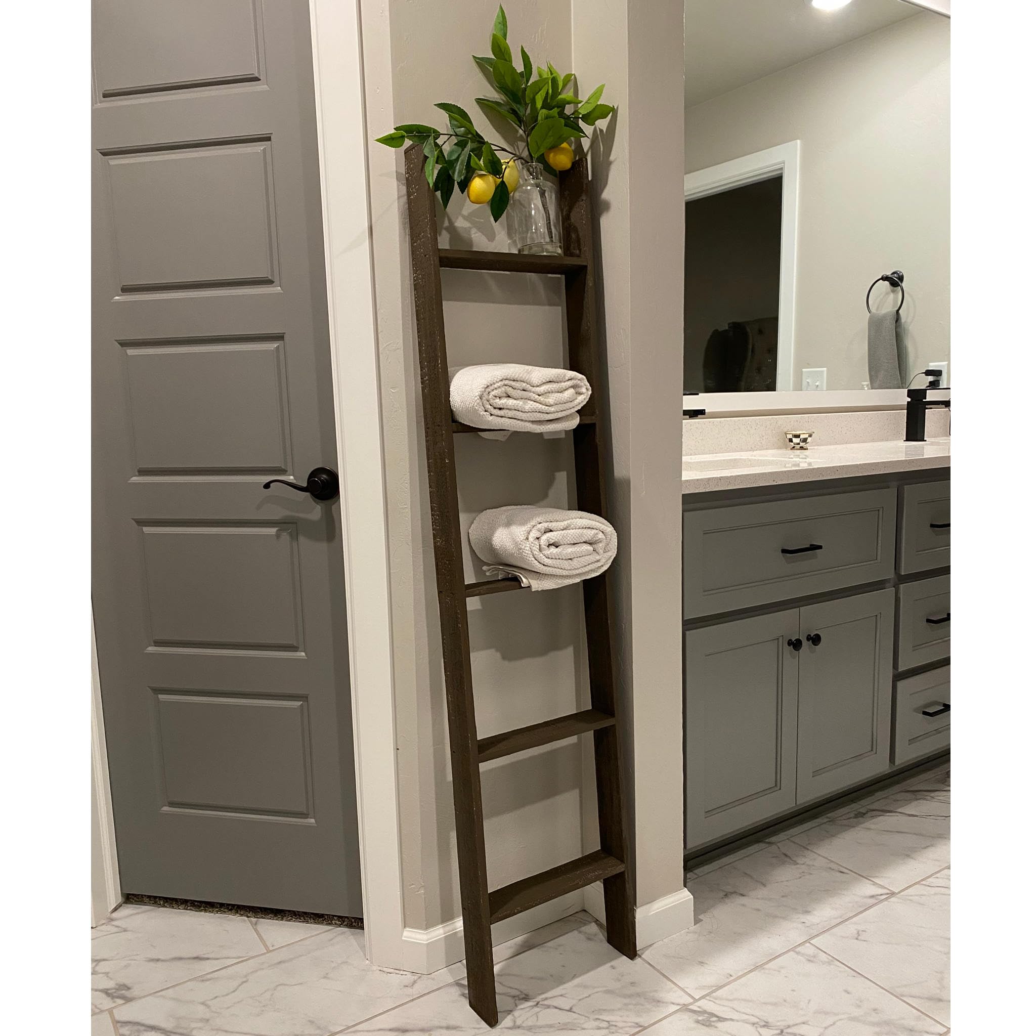 BarnwoodUSA Reclaimed Wood Bookcase Ladder (5 Foot, Brown) - Image 6