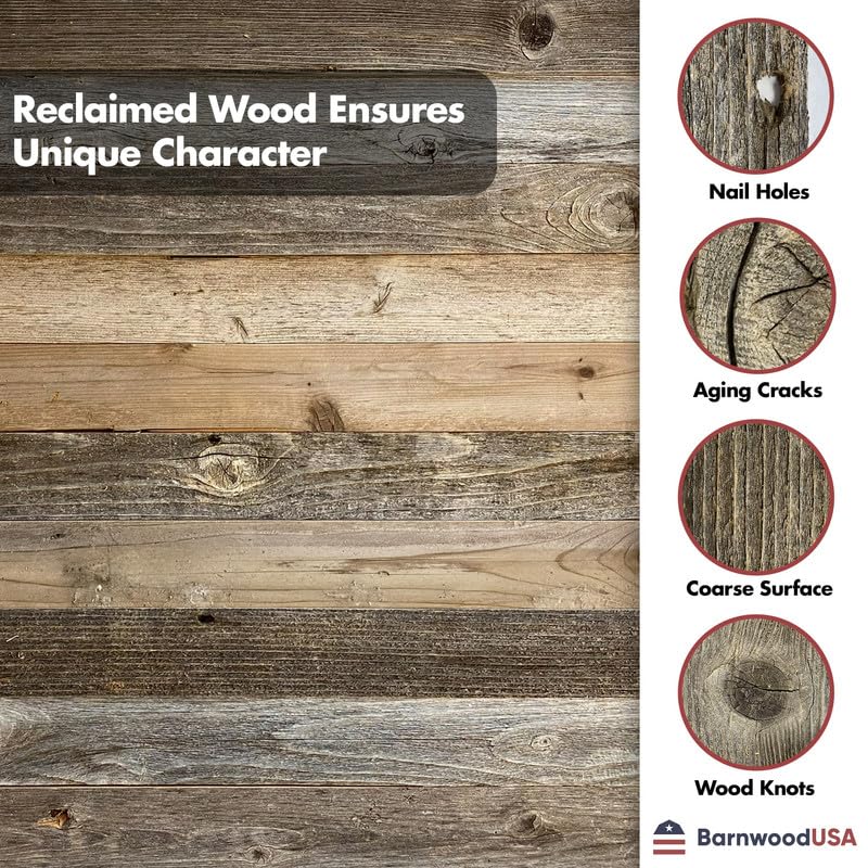 BarnwoodUSA | Rustic Barnwood Canvas Frame | For Oil Paintings & Wall Art | Natural Weathered Gray | 8" x 10" - Image 4