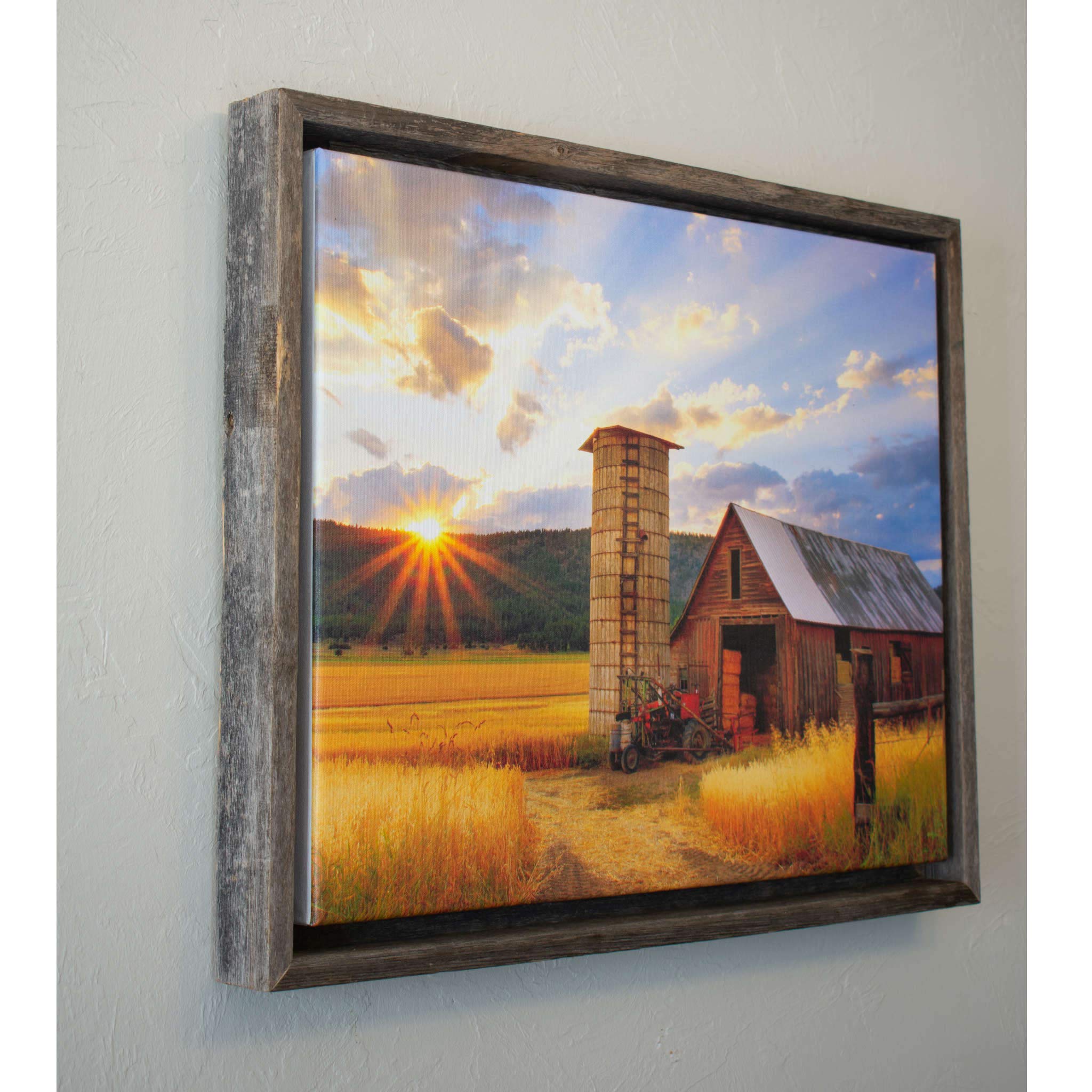BarnwoodUSA | Rustic Barnwood Canvas Frame | For Oil Paintings & Wall Art | Natural Weathered Gray | 8" x 10" - Image 5