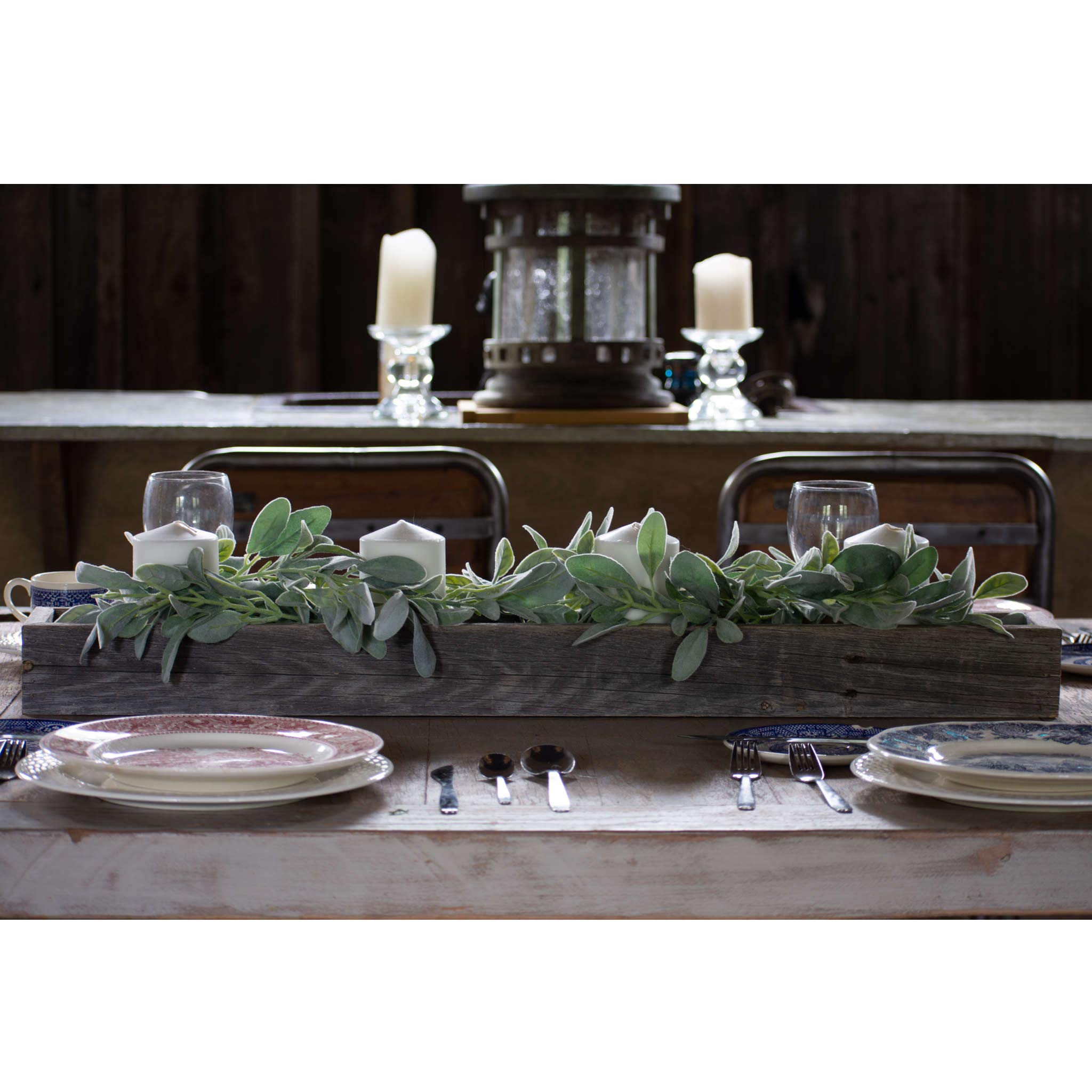 BARNWOODUSA Rustic Centerpiece Barnwood Box Dining Room Table Decorations for Home Décor Coffe Table Décor Planter Box Fireplace Mantel Farmhouse Ornament 35.5" L - Image 8