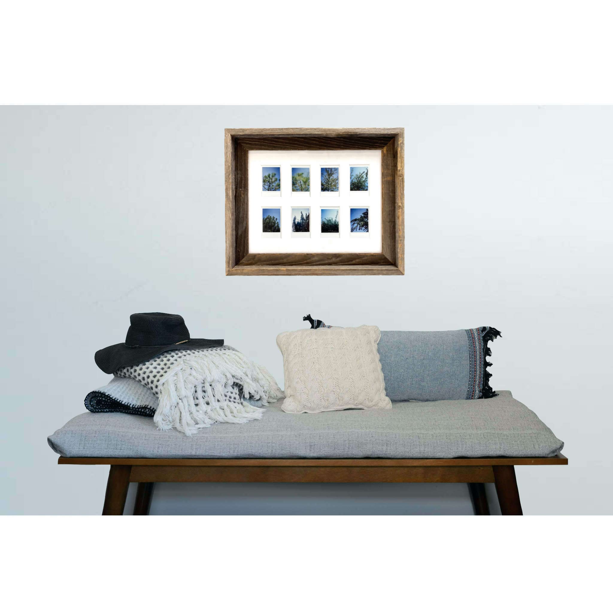 BARNWOODUSA Rustic Farmhouse Photo Frame for use with Instax - 8-Opening - 3.25"x2", White Mat - Image 3
